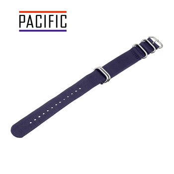 PASEK PARCIANY N01 - 5/S - GRANATOWY / SREBRNY - 18MM