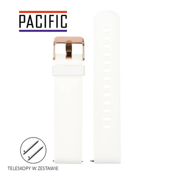 PASEK U15 - 22/RG - BIAŁY / RÓŻOWY ZŁOTY - 20MM