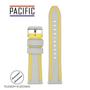 PASEK U14 - 32.10 - JASNY SZARY / ŻÓŁTY - 22MM