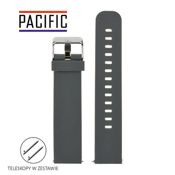 PASEK U15 - 7/S - CIEMNY SZARY / SREBRNY - 22MM