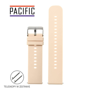 PASEK U27 - 23/SL - KREMOWY / SREBRNY - 18mm