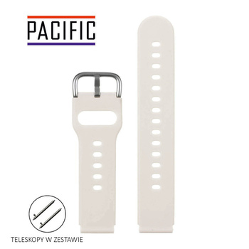 PASEK U01 - 17/S - BEŻOWY / SREBRNY - 22MM