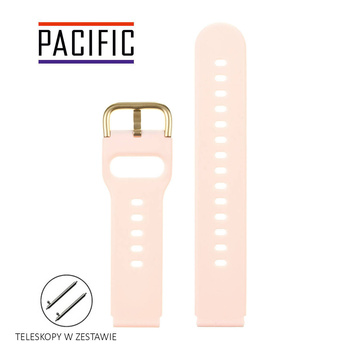 PASEK U01 - 13/G - JASNY RÓŻOWY / ZŁOTY - 20MM