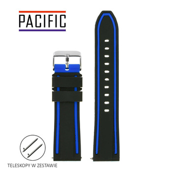 PASEK U14 - 1.16 - CZARNY / NIEBIESKI - 24MM