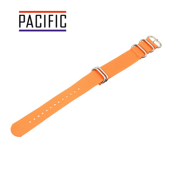 PASEK PARCIANY N01 - 12/S - POMARAŃCZOWY / SREBRNY - 20MM