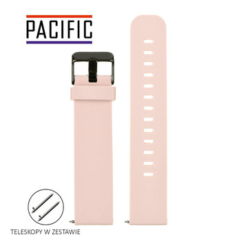 PASEK U15 - 13/B - JASNY RÓŻOWY / CZARNY - 22MM