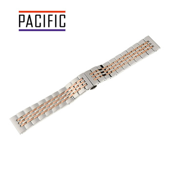 BRANSOLETA - SOLID ZAP. MOT. - MB 54 - 31/33 - SREBRNY / RÓŻOWY ZŁOTY - 18mm