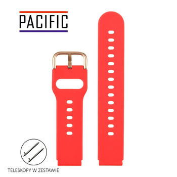 PASEK U01 - 6/RG - CZERWONY / RÓŻOWY ZŁOTY - 22MM