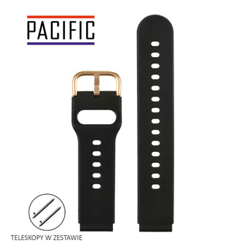 PASEK U01 - 1/G - CZARNY / ZŁOTY - 18MM