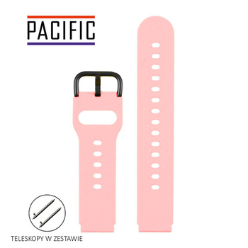 PASEK U01 - 14/B - CIEMNY RÓŻOWY / CZARNY - 18MM