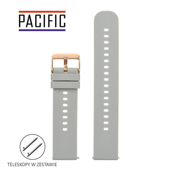 PASEK U27 - 32/RG- JASNY SZARY / RÓŻOWE ZŁOTO - 18mm