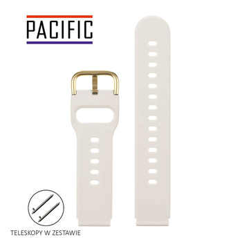 PASEK U01 - 17/G - BEŻOWY / ZŁOTY - 22MM