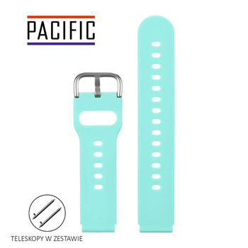 PASEK U01 - 20/S - MIĘTOWY / SREBRNY - 18MM