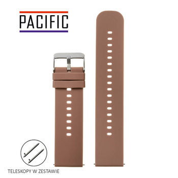 PASEK U27 - 2/SL - CIEMNY BRĄZ / SREBRNY - 22mm