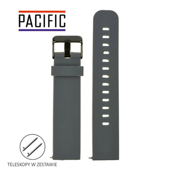 PASEK U15 - 7/B - CIEMNY SZARY / CZARNY - 20MM