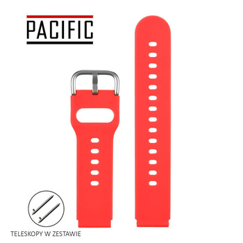 PASEK U01 - 6/S - CZERWONY / SREBRNY - 20MM