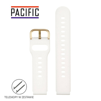 PASEK U01 - 22/G - BIAŁY / ZŁOTY - 18MM