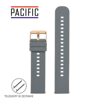 PASEK U27 - 7/RG - CIEMNY SZARY / RÓŻOWE ZŁOT - 20mm