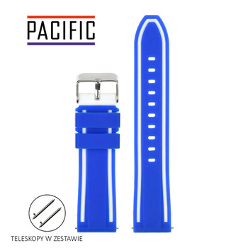 PASEK U14 - 16.22 - NIEBIESKI / BIAŁY - 24MM