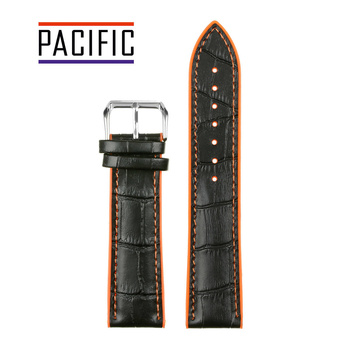 PASEK U18 - 1.12 - CZARNY / POMARAŃCZOWA NIĆ - 20mm