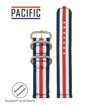 PASEK N02 - N94/SL - WIELOKOLOROWY / SREBRNY - 22MM