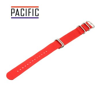 PASEK PARCIANY N01 - 6/S - CZERWONY / SREBRNY - 20MM