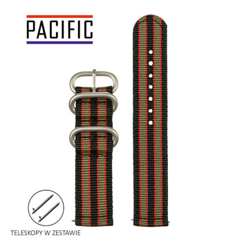 PASEK N02 - N96/SL - WIELOKOLOROWY / SREBRNY - 20MM