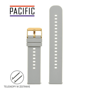 PASEK U27 - 32/G - JASNY SZARY / ZŁOTY - 22mm