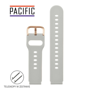 PASEK U01 - 32/RG - JASNY SZARY / RÓŻOWY ZŁOTY - 22MM