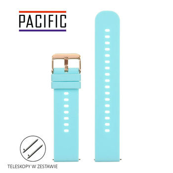 PASEK U27 - 19/RG - JASNY NIEBIESKI / RÓŻOWE ZŁOTO - 20mm