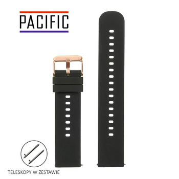 PASEK U27 - 1/RG - CZARNY / RÓŻOWE ZŁOTO - 18mm