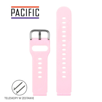 PASEK U01 - 25/S - RÓŻOWY / SREBRNY - 18MM