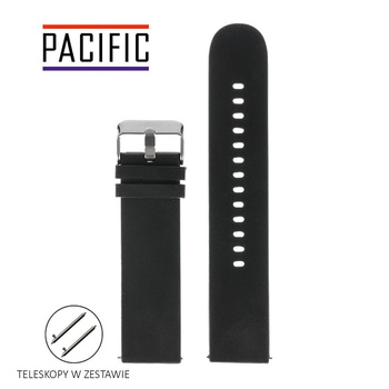PASEK U03 - 1/SL - CZARNY / SREBRNY - 20mm