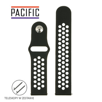 PASEK U11 - 1.22 - CZARNY / BIAŁY - 20MM