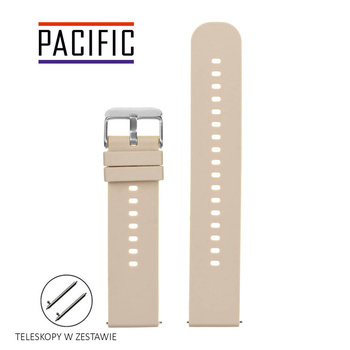 PASEK U27 - 17/SL - BEŻOWY / SREBRNY - 22mm
