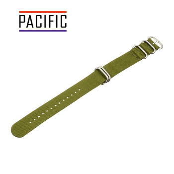 PASEK PARCIANY N01 - 27/S - CIEMNO ZIELONY / SREBRNY - 22MM