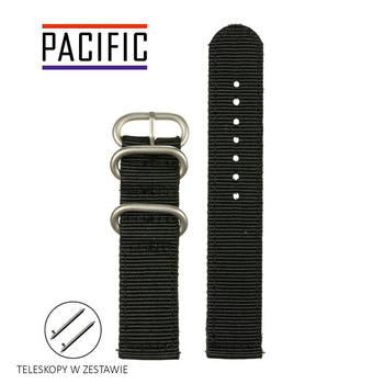 PASEK N02 - 1/S - CZARNY / SREBRNY - 24MM