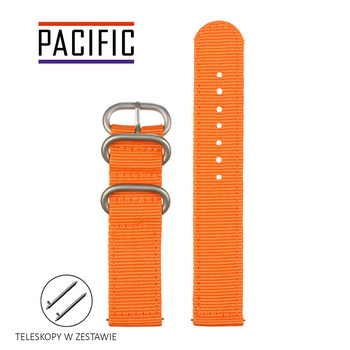 PASEK N02 - 12/SL - POMARAŃCZOWY / SREBRNY - 24MM