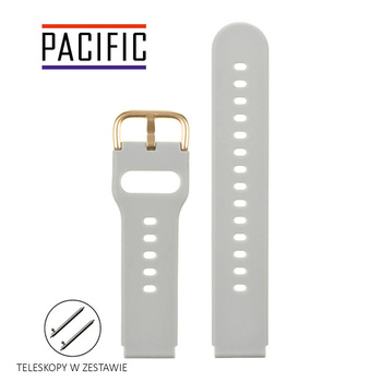 PASEK U01 - 32/G - JASNY SZARY / ZŁOTY - 18MM