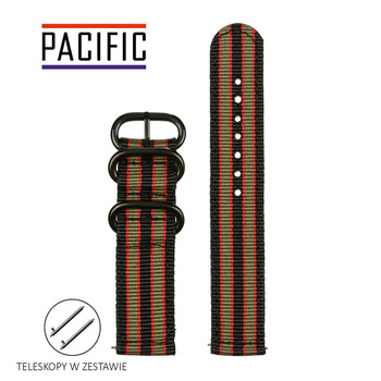 PASEK N02 - N96/B - WIELOKOLOROWY / CZARNY - 24MM