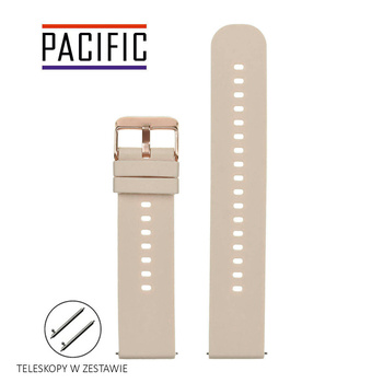 PASEK U27 - 17/RG - BEŻOWY / RÓŻOWE ZŁOTO - 18mm