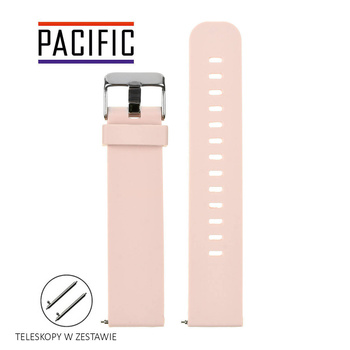 PASEK U15 - 13/S - JASNY RÓŻOWY / SREBRNY - 22MM