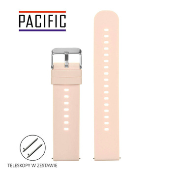 PASEK U27 - 13/SL - JASNY RÓŻ / SREBRNY - 18mm