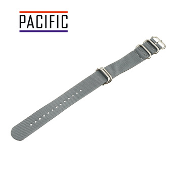 PASEK PARCIANY N01 - 7/S - SZARY / SREBRNY - 22MM