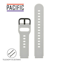PASEK U01 - 32/B - JASNY SZARY / CZARNY - 22MM