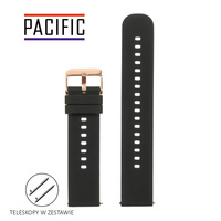 PASEK U27 - 1/RG - CZARNY / RÓŻOWE ZŁOTO - 20mm