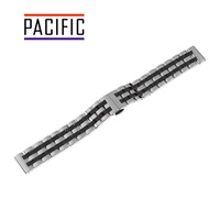 BRANSOLETA - SOLID ZAP. MOT. - MB 52 - 31/1 - SREBRNY / CZARNY - 22mm