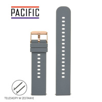 PASEK U27 - 7/RG - CIEMNY SZARY / RÓŻOWE ZŁOT - 20mm