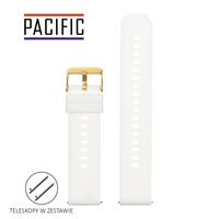 PASEK U27 - 22/G - BIAŁY / ZŁOTY - 22mm