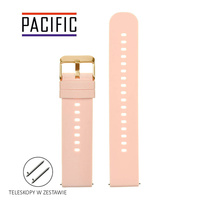 PASEK U27 - 14/G - RÓŻOWY / ZŁOTY - 22mm